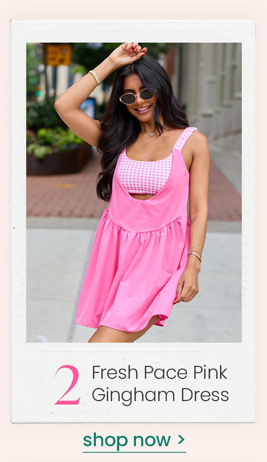 fresh pace pink gingham dress