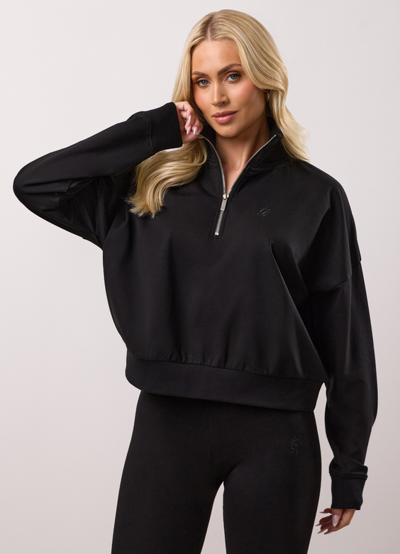 Gym King Victory Fleece 1/4 Zip Funnel - Black