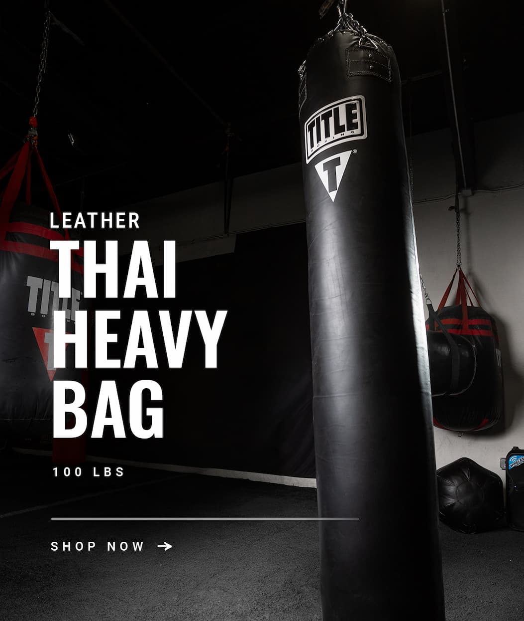 SHOP TITLE BOXING LEATHER THAI HEAVY BAG 100LBS