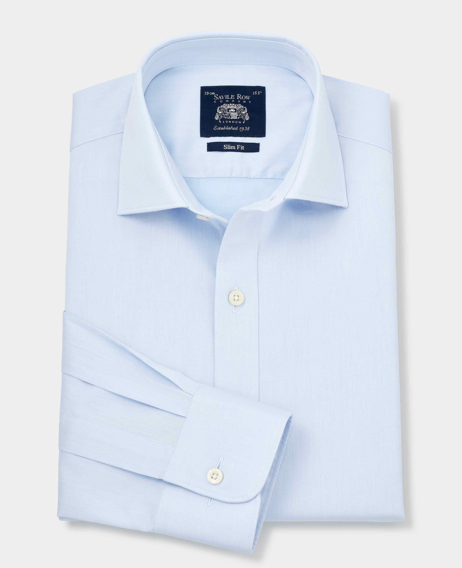 Image of Sky Blue Twill Slim Fit Shirt