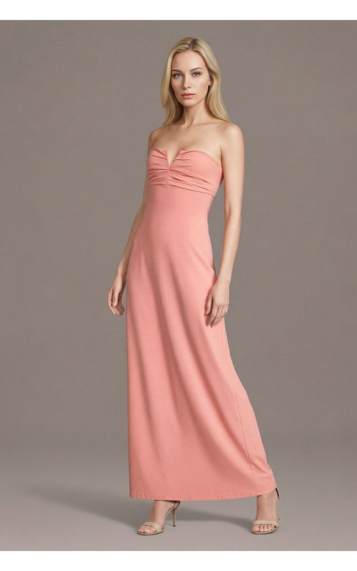 Strapless Jersey Ankle Length A-Line Dress