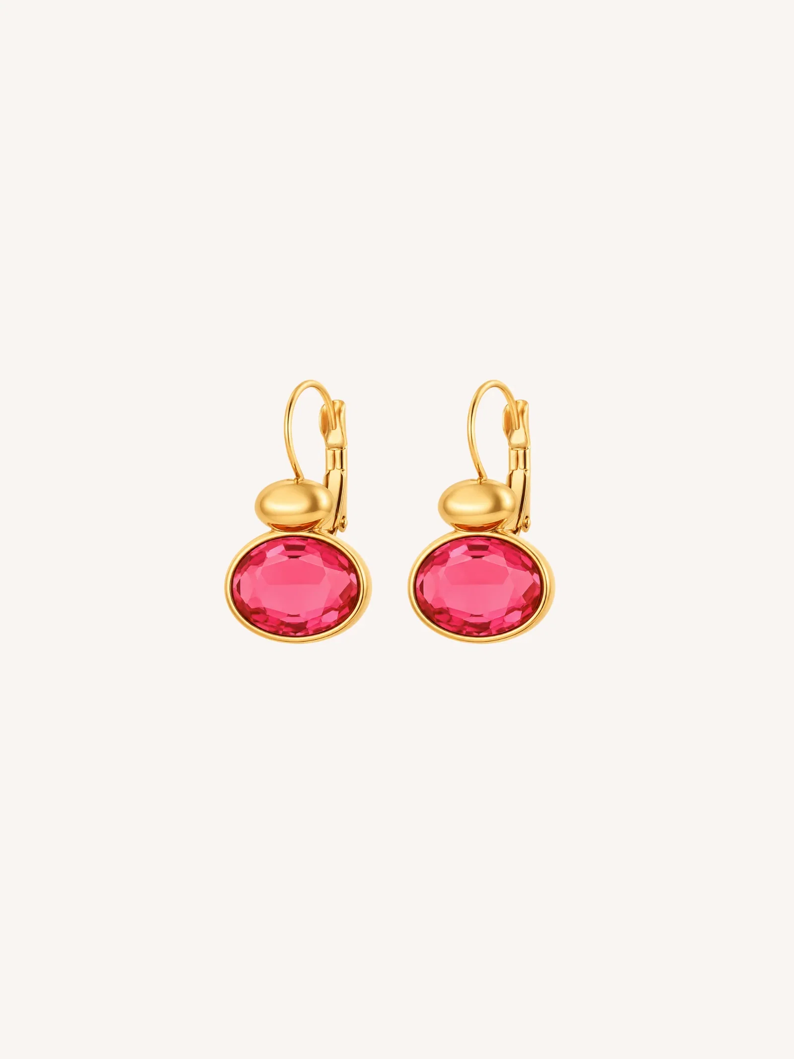 Image of Red Gemstone Drop Earrings