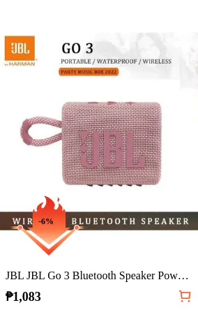 JBL JBL Go 3 Bluetooth Speaker Powerful Bass Subwoofers Stereo Sound Outdoor GO3 Portable Mini Wireless Speaker Original JBL