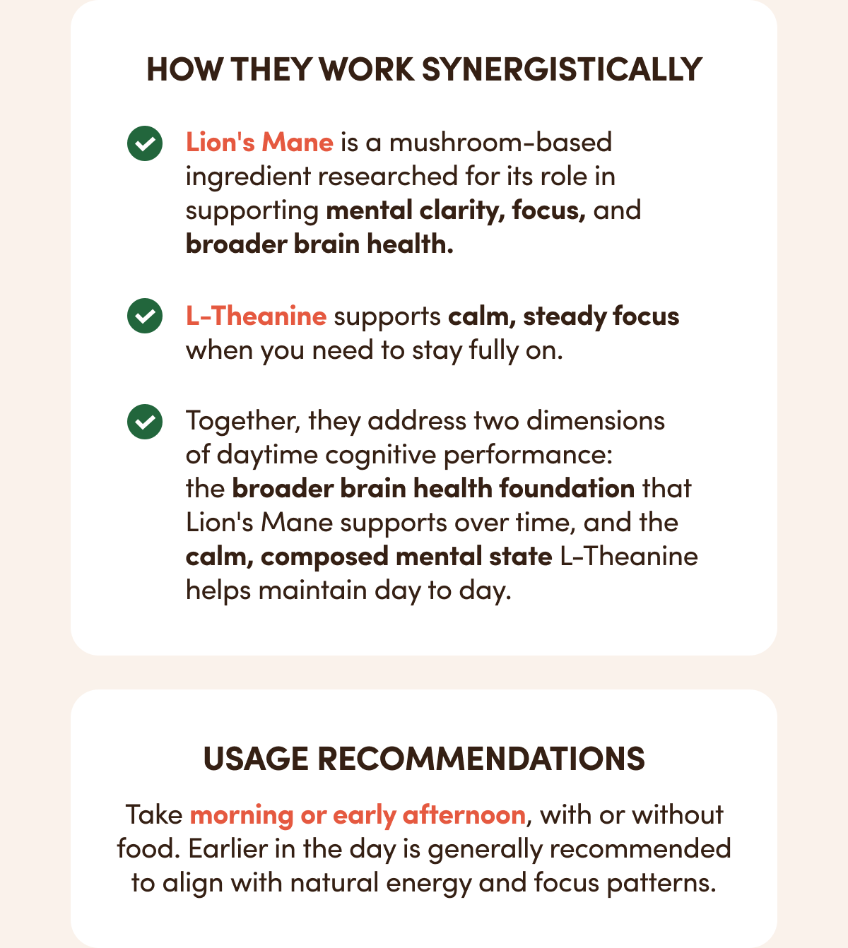 HOW THEY WORK SYNERGISTICALLY | USAGE RECOMMENDATIONS