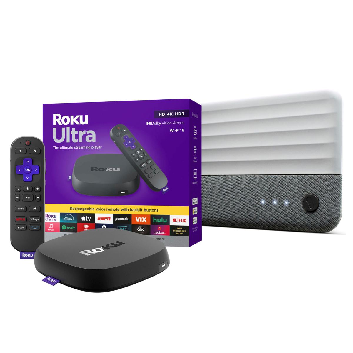 Roku Ultra with One for All White Fabric HDTV Indoor Antenna Bundle