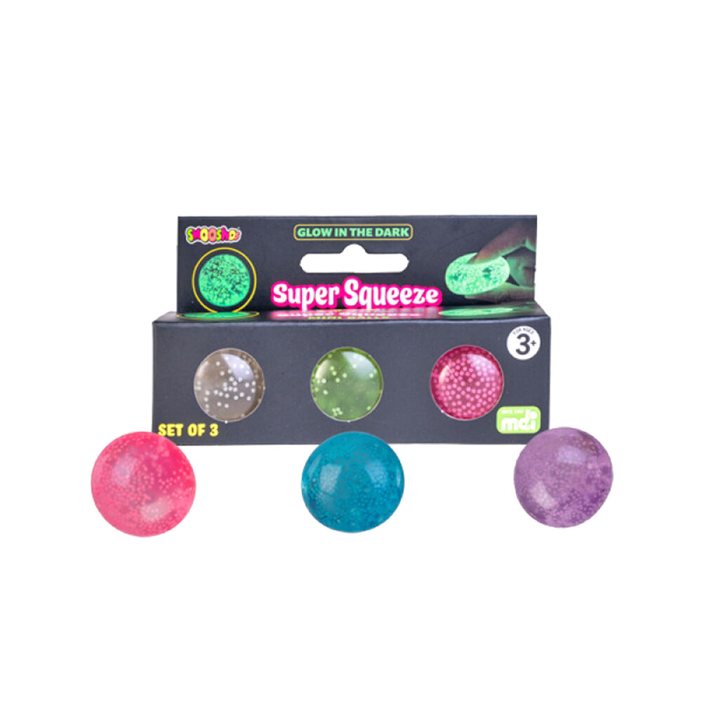 Image of Smooshos Super Squeeze GID Mini Balls 3 pack