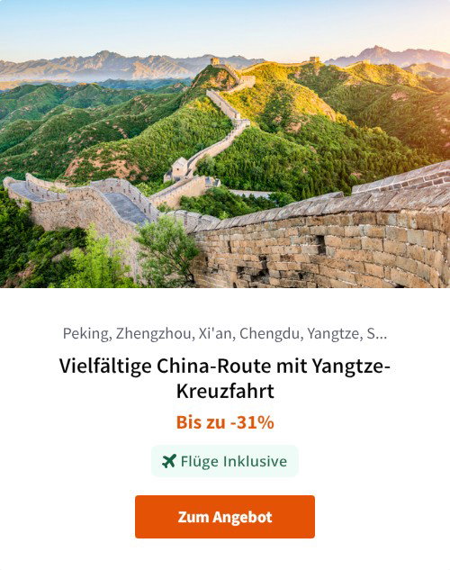 Vielfältige China-Route mit Yangtze-Kreuzfahrt