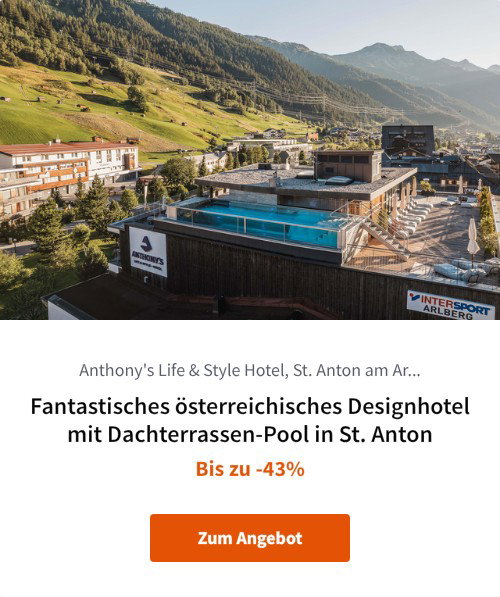 Fantastisches österreichisches Designhotel mit Dachterrassen-Pool in St. Anton