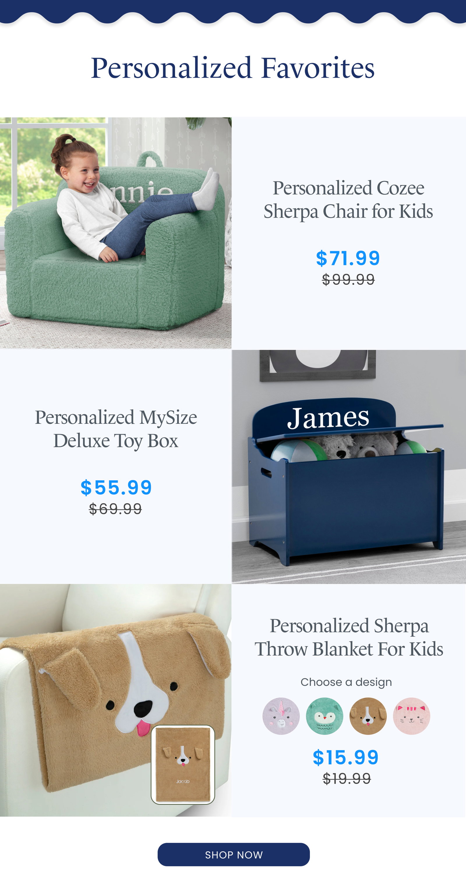 Shop Personalized Favorites