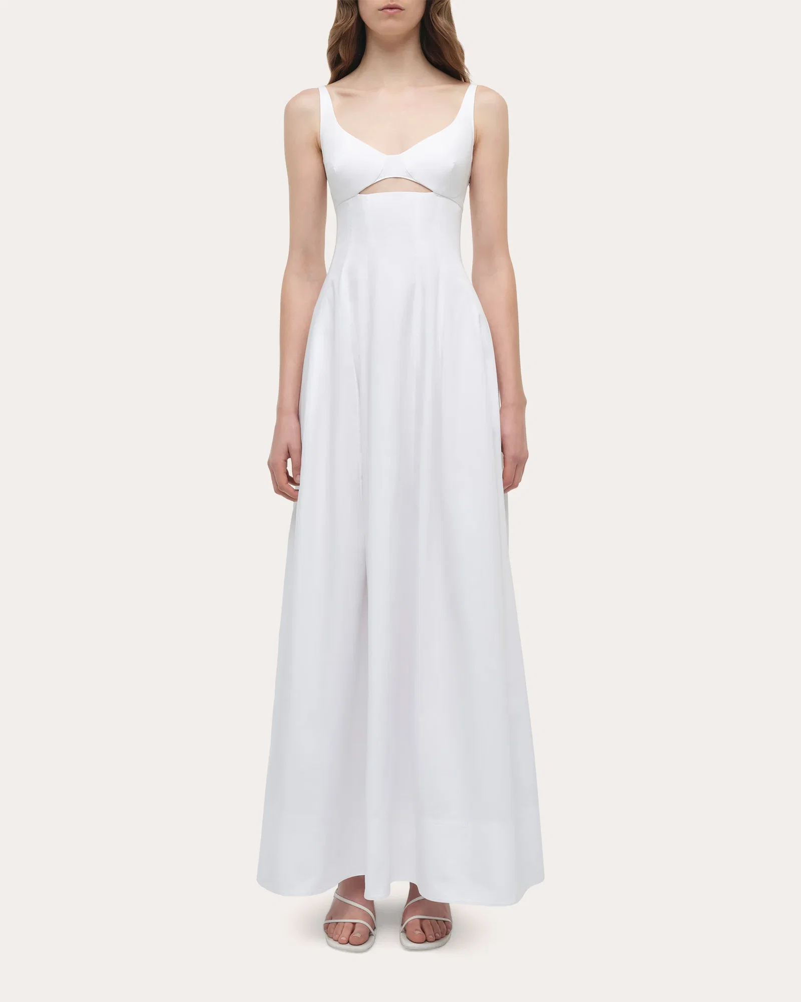 Maddy Poplin Cutout Empire-Waist Midi Dress