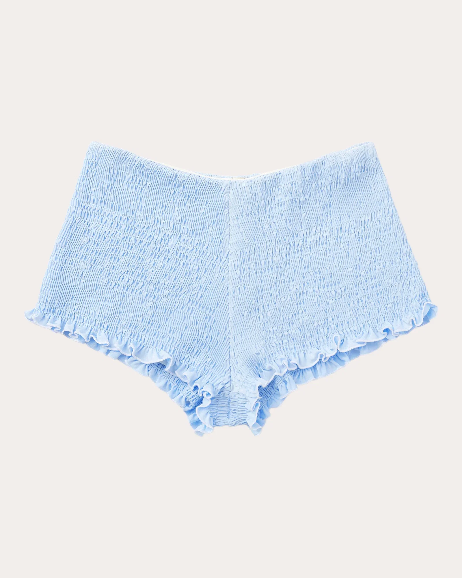 Sea Frill-Trim Smocked Swim Shorts