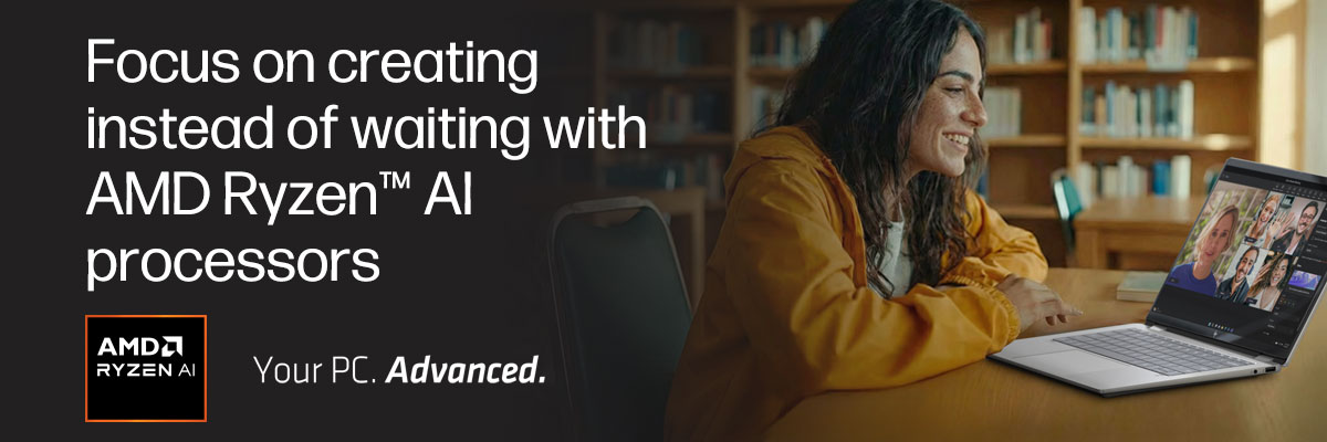 Focus on creating instead of waiting with AMD Ryzen™ Al processors | AMD RYZEN AI | Your PC. Advanced.