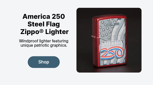 America 250 Steel Flag Windproof Lighter by Zippo