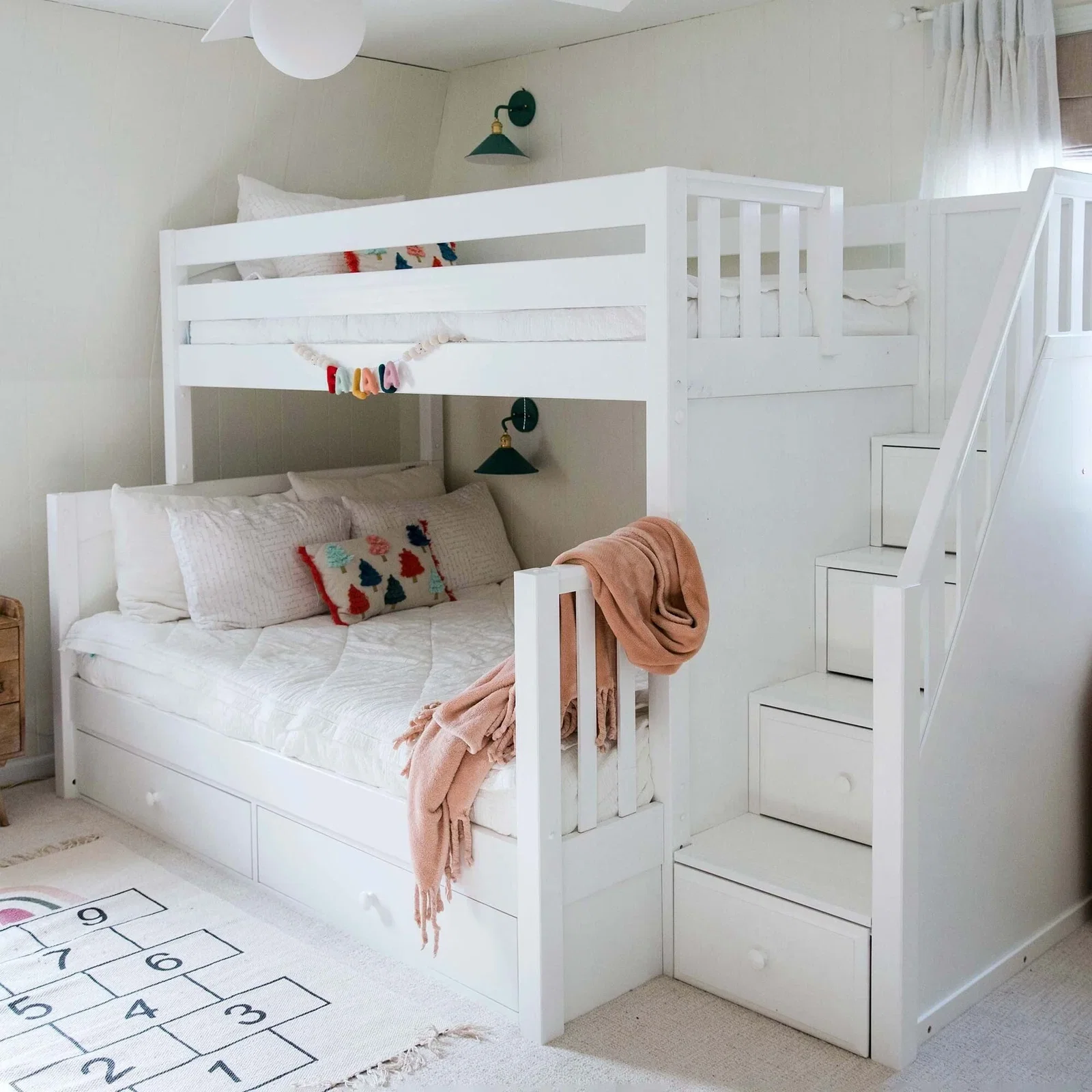 Image of Classic Twin over Full Bunk Bed with Stairs