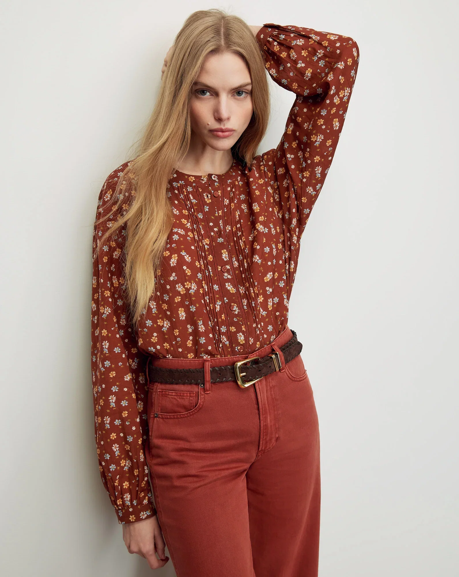 Image of Lollie Floral Button-Down Blouse