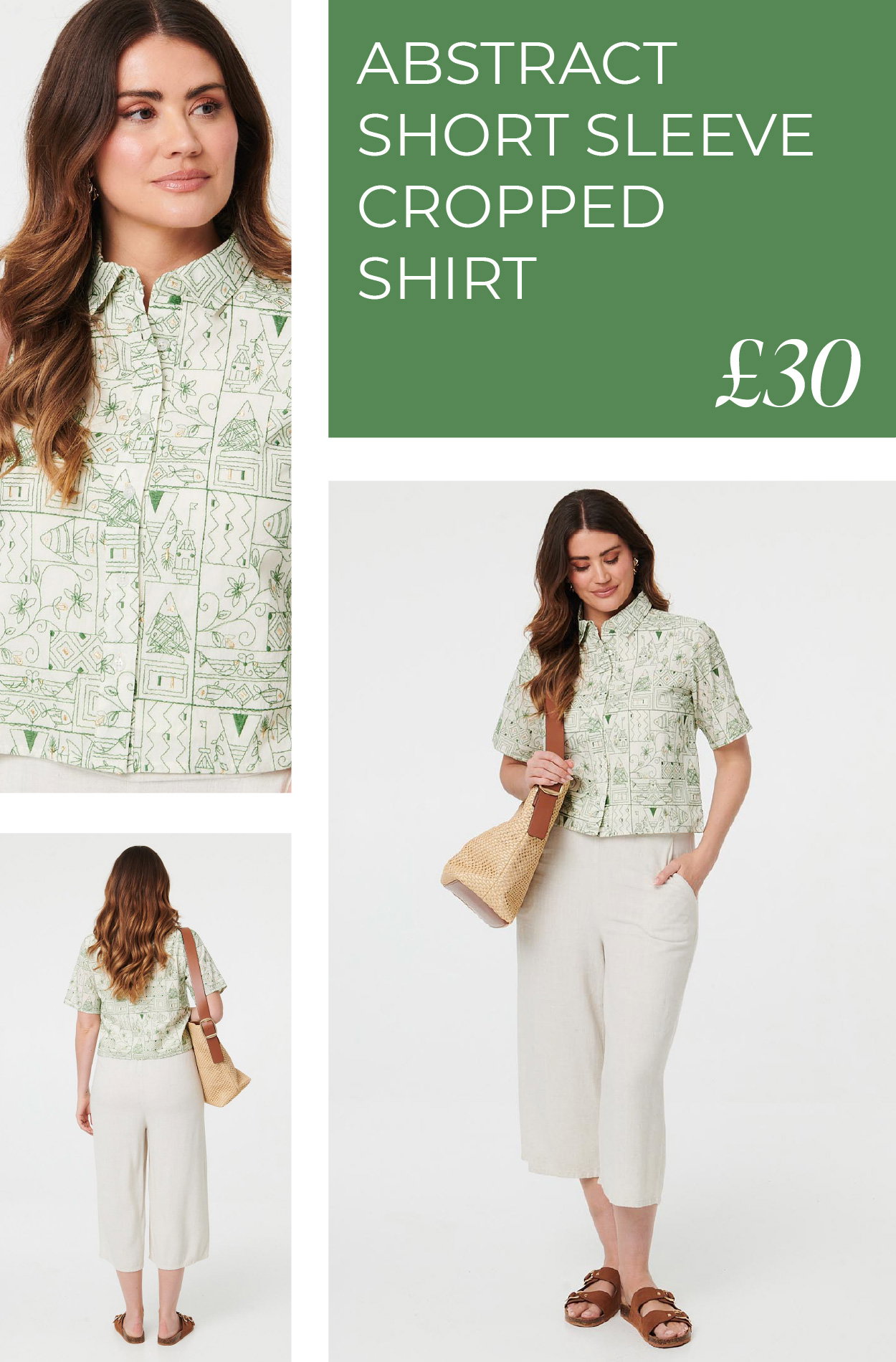Abstract Short Sleeve Cropped Shirt | Shop Now