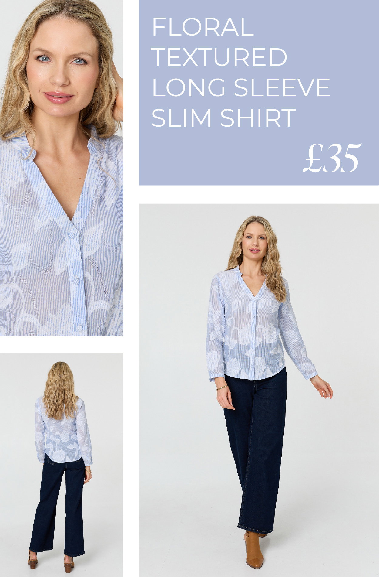 Floral Textured Long Sleeve Slim Shirt | Shop Now