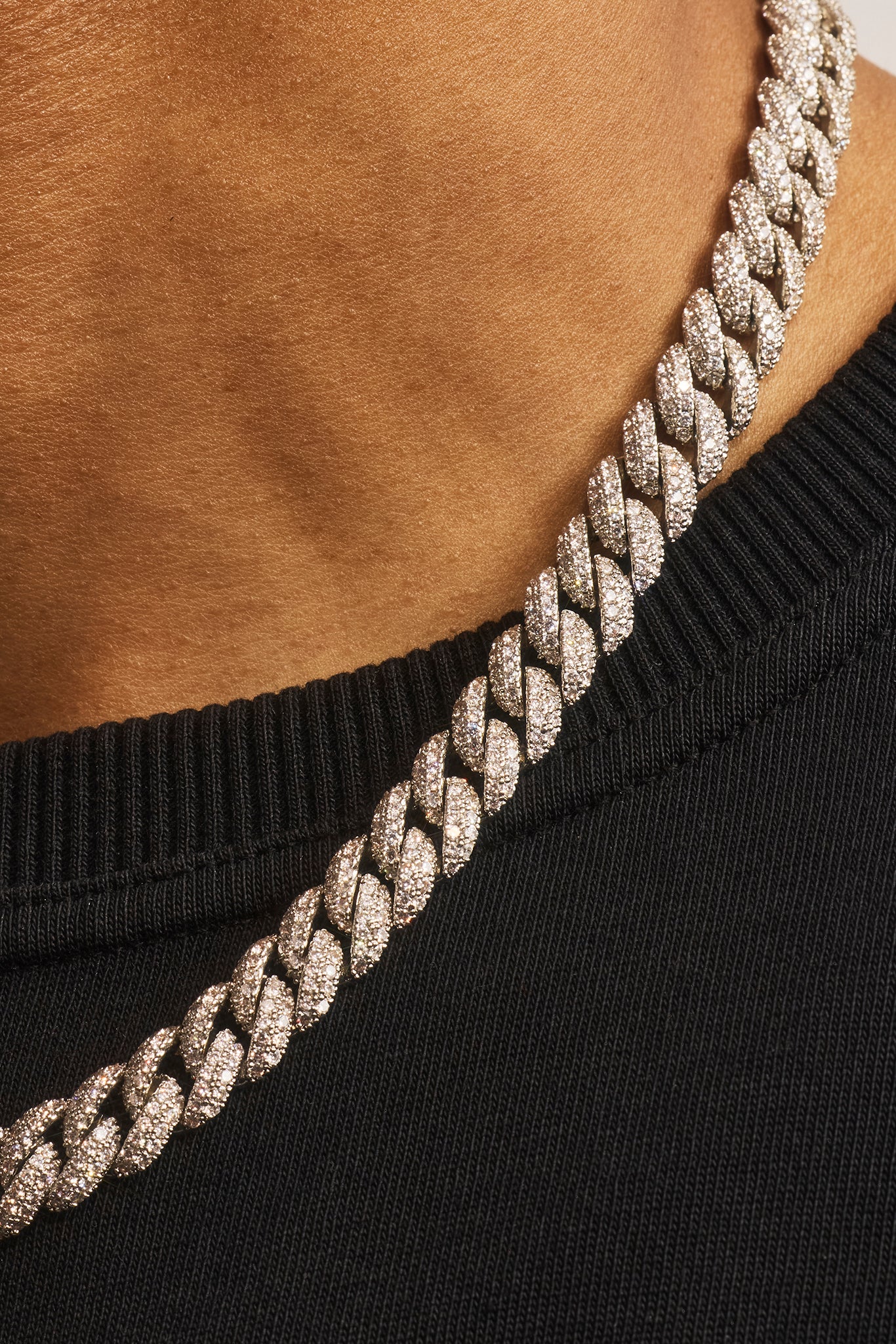 Image of Iced Cuban Chain - 8mm - White