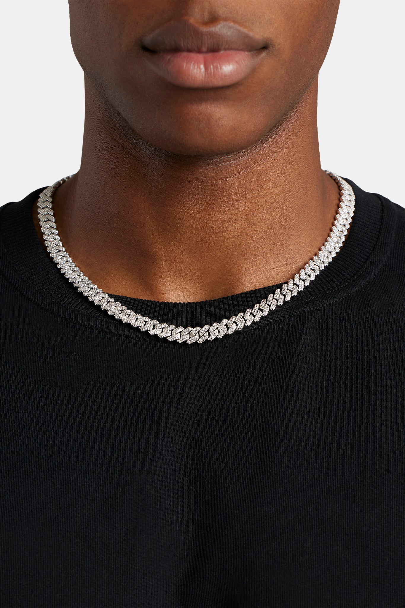 Image of Prong Cuban Chain - 8mm - White