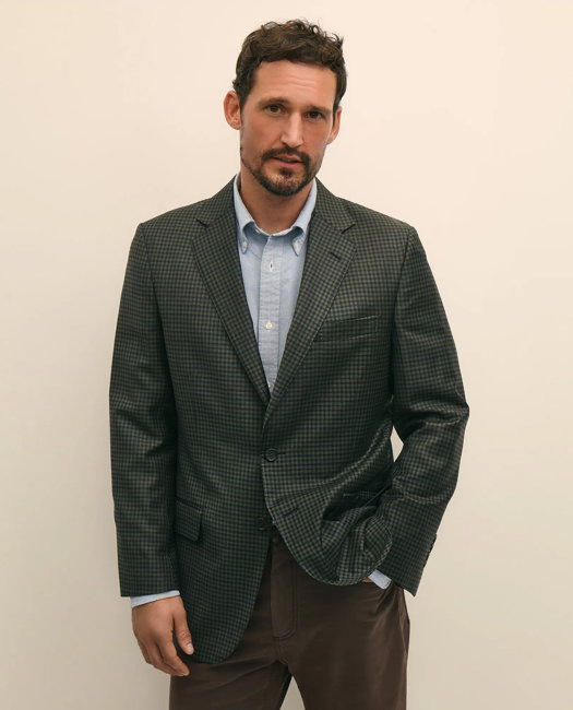 Image of Traditional Fit Wool Gingham Sport Coat
