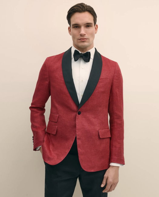 Image of Classic Fit Linen Herringbone Dinner