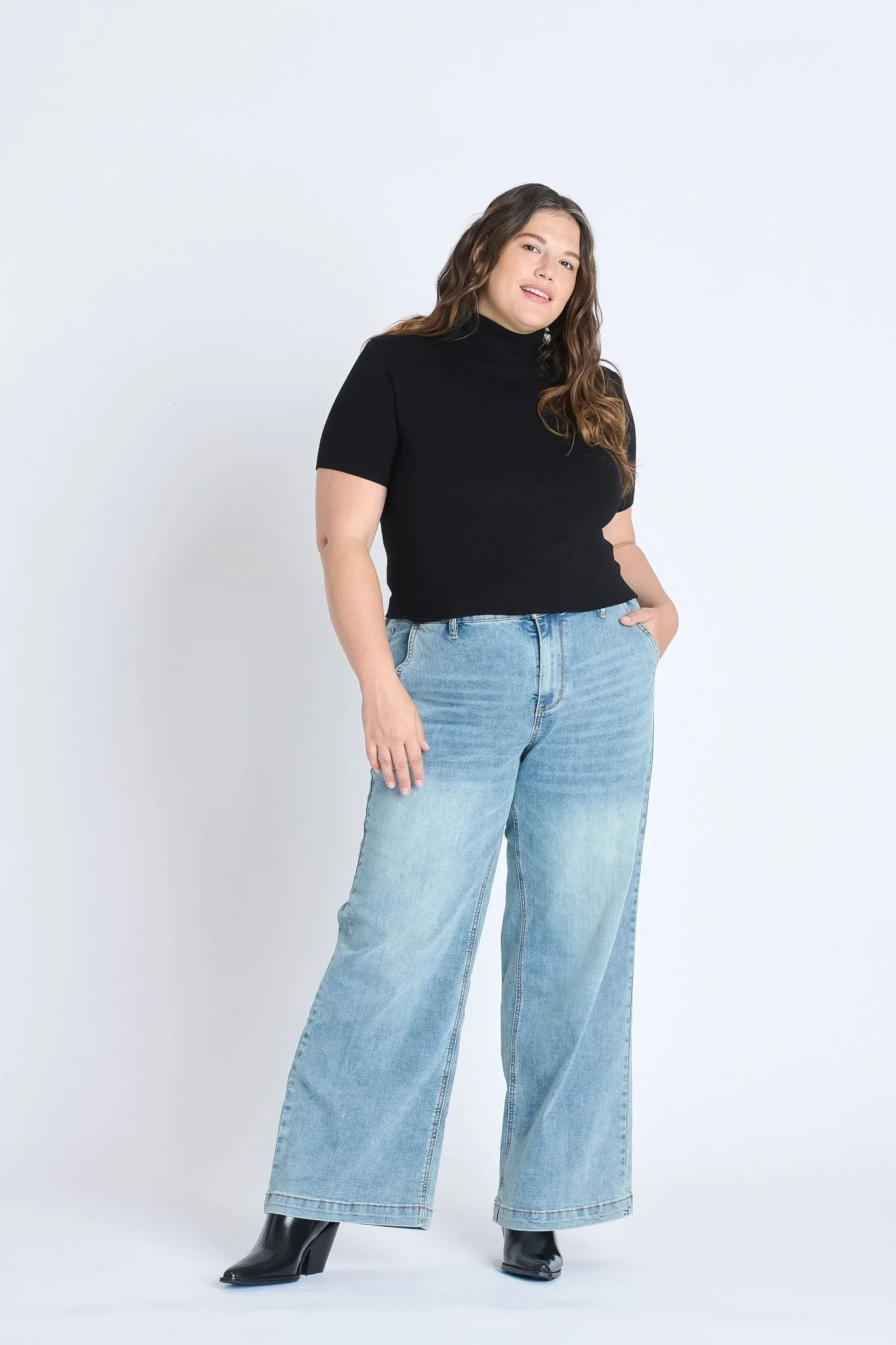 Image of Westport Gemma Wide Leg Trouser - Plus