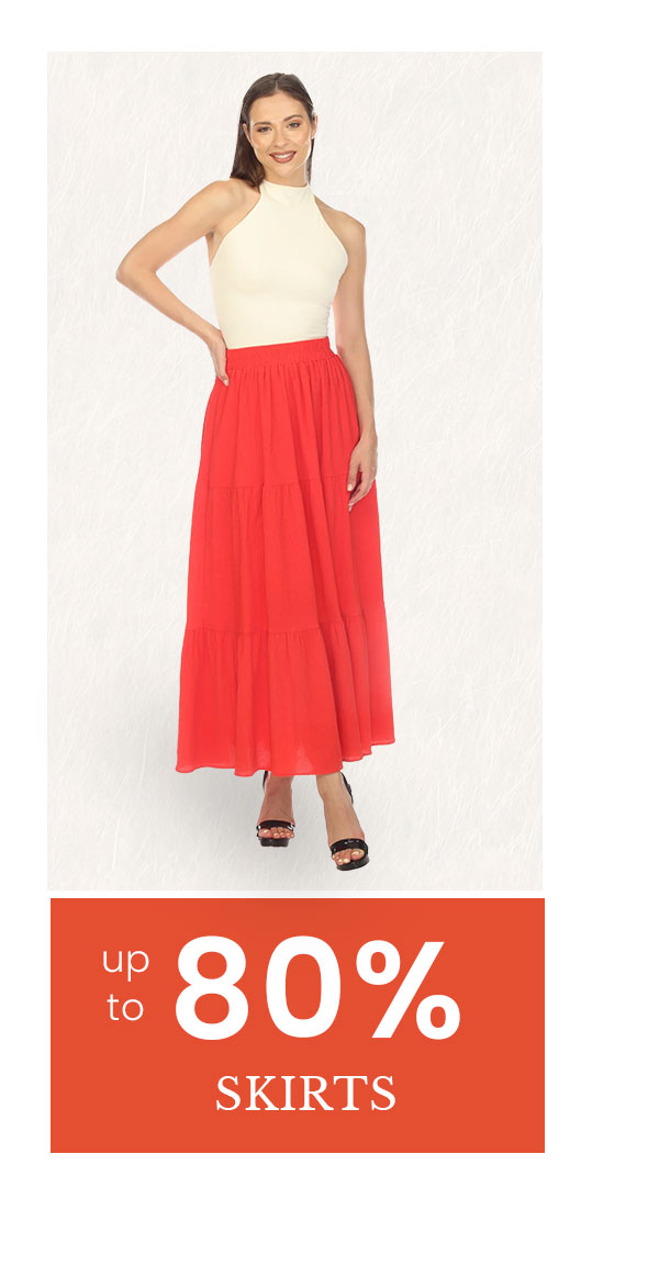 up to 80% off skirts