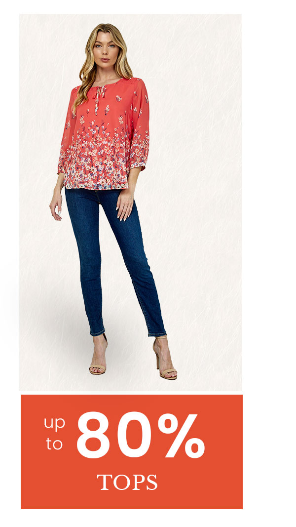 up to 80% off tops