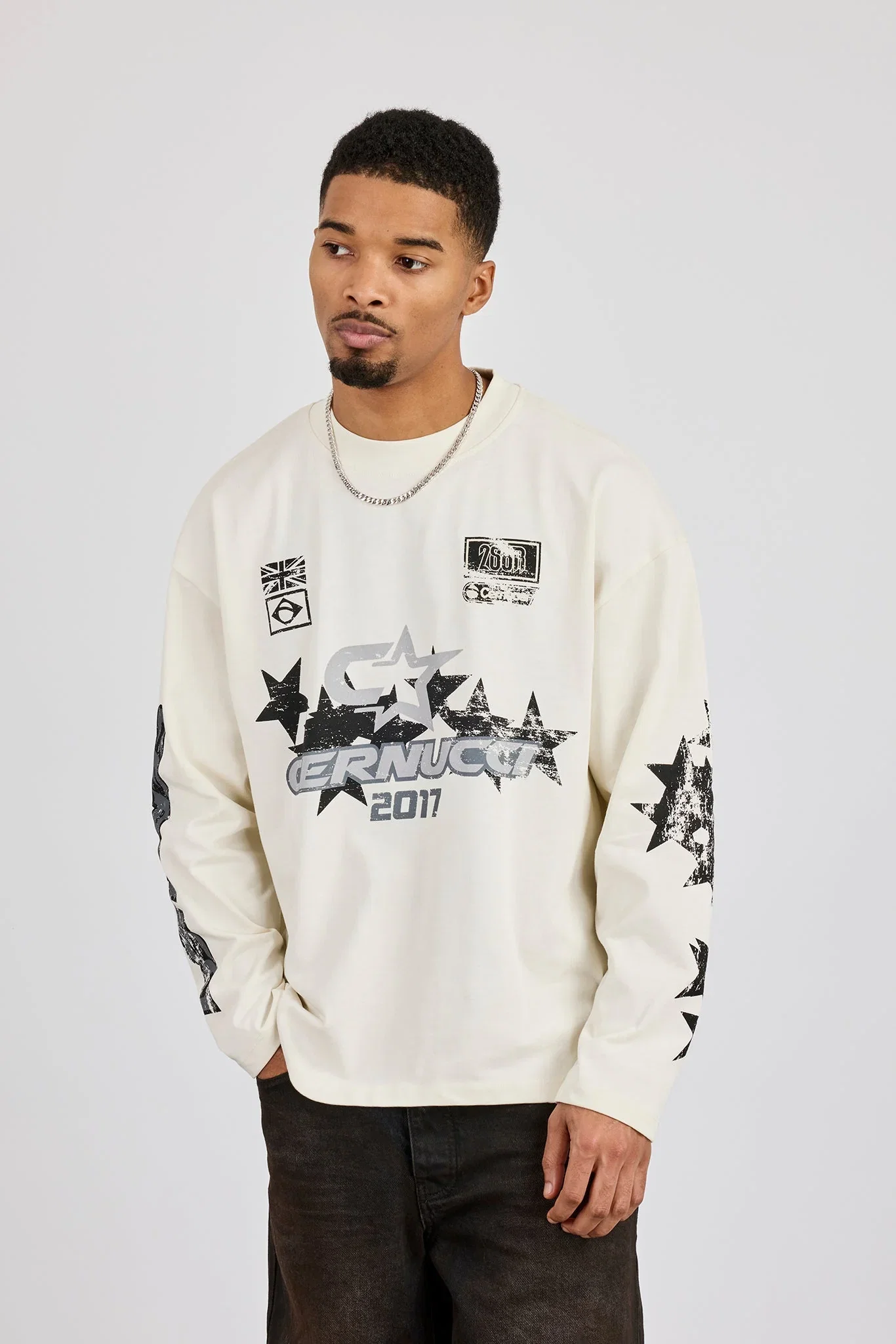 Image of Long Sleeve Cernucci 2017 Graphic T-Shirt - Off White