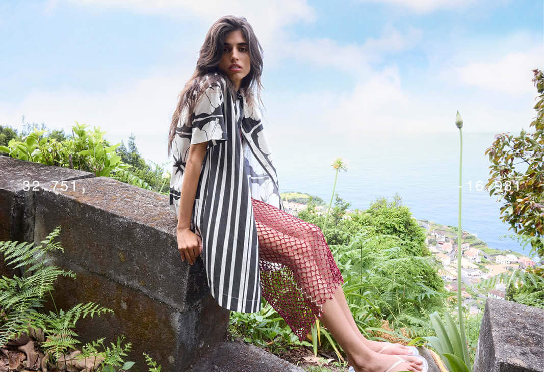 Asymmetric shirt dress with 100% cotton