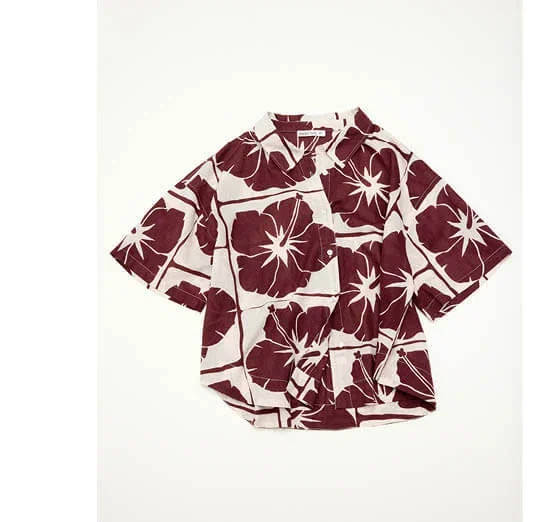 Shirt with floral printed 100% cotton
