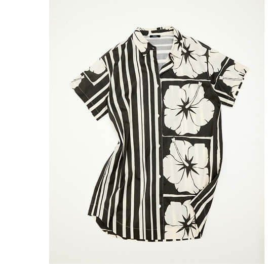 Asymmetric shirt dress with 100% cotton