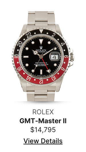 Used Men's Coke Rolex GMT-Master II Stainless Steel 16710