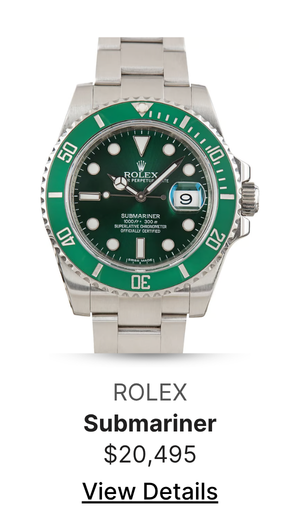 Pre-Owned Rolex Submariner Green Ref 116610LV Hulk
