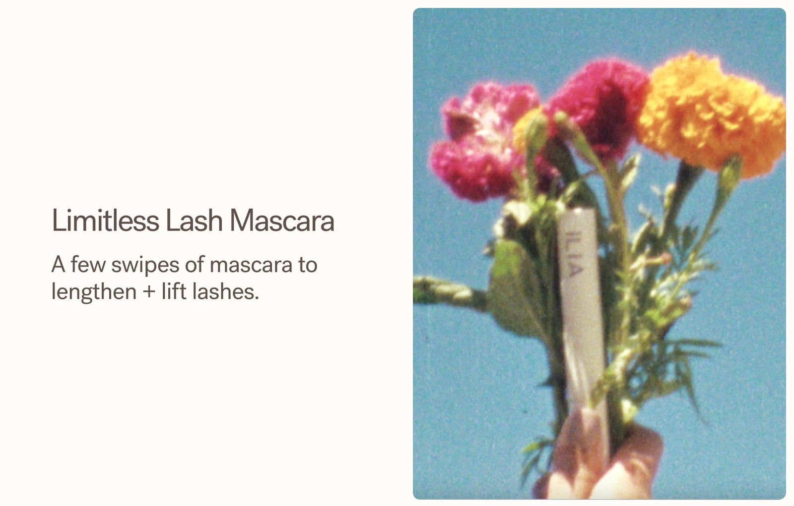 Limitless Lash Mascara  A few swipes of mascara to lengthen + lift lashes.