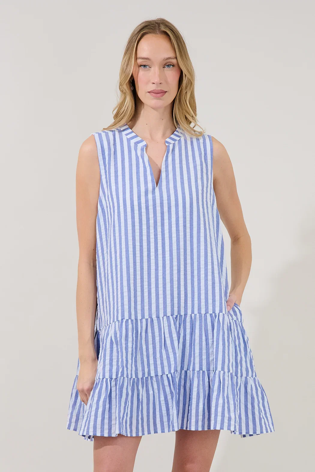 Image of Addelyn Stripe Shift Mini Dress