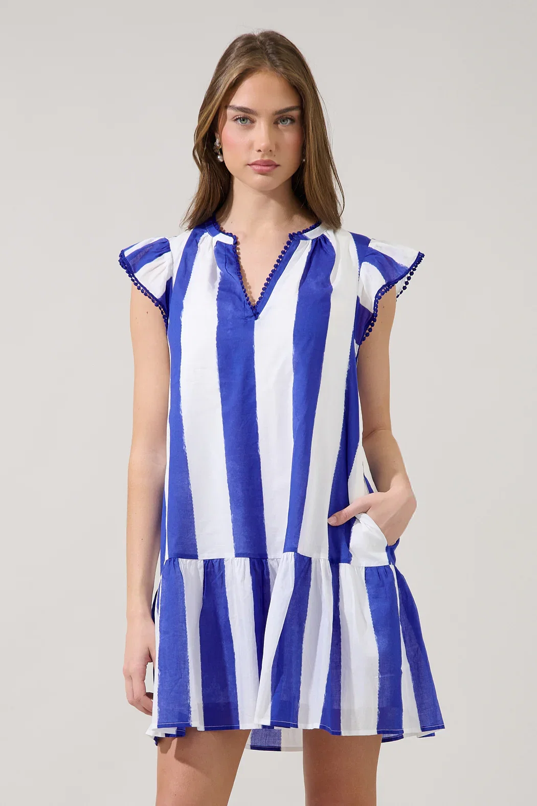 Image of Damry Shift Mini Dress Stripe