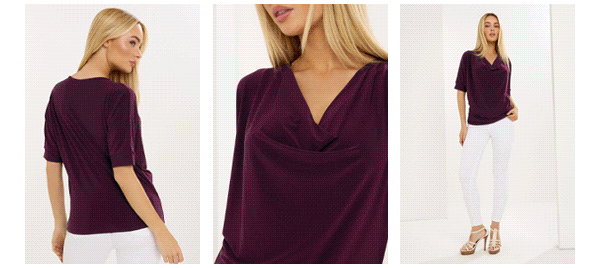 STAR Red Wine Draped Top