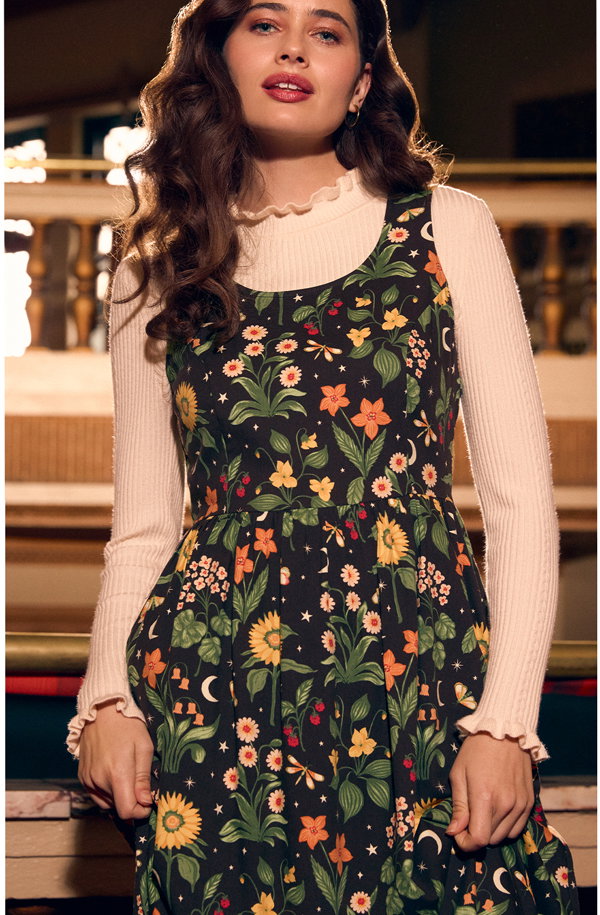 Midnight Garden Midi Dress