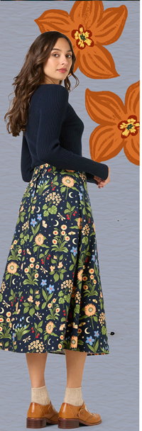 Midnight Garden Midi Skirt