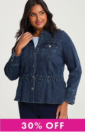 Cotton Peplum Denim Jacket