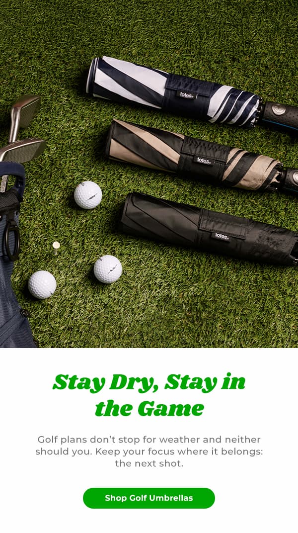 Stay dry, stay in the game. Shop golf umbrellas