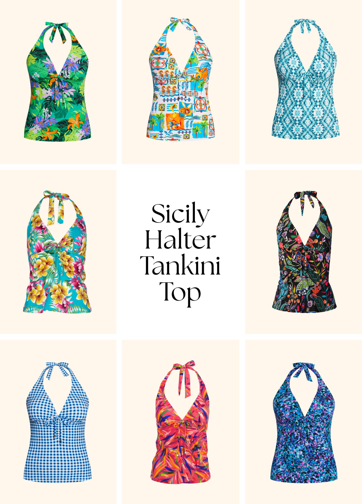 Sicily Halter Tankini Top