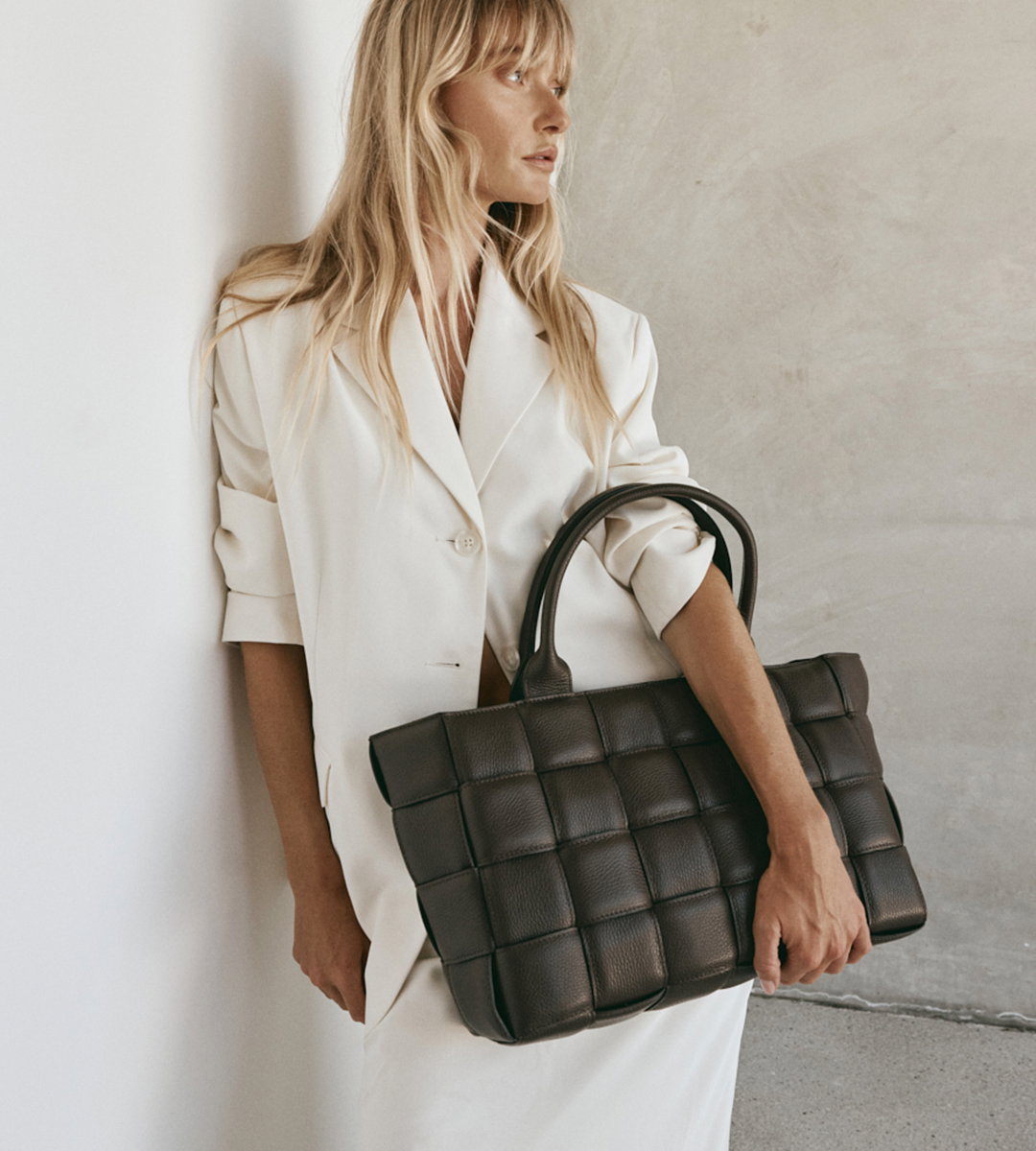 Margot XL Black Woven Tote