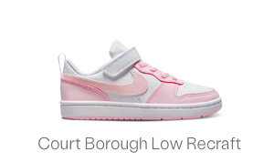 Nike Little Kids' Court Borough Low Recraft Sneakers in Pink/White