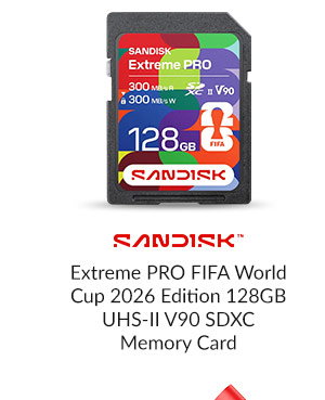 SanDisk Extreme PRO FIFA World Cup 2026 Edition 128GB UHS-II V90 SDXC Memory Card