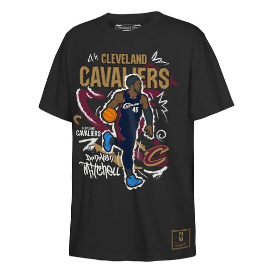 Youth Cleveland Cavaliers Donovan Mitchell Mitchell & Ness Black Chalked Up Player T-Shirt