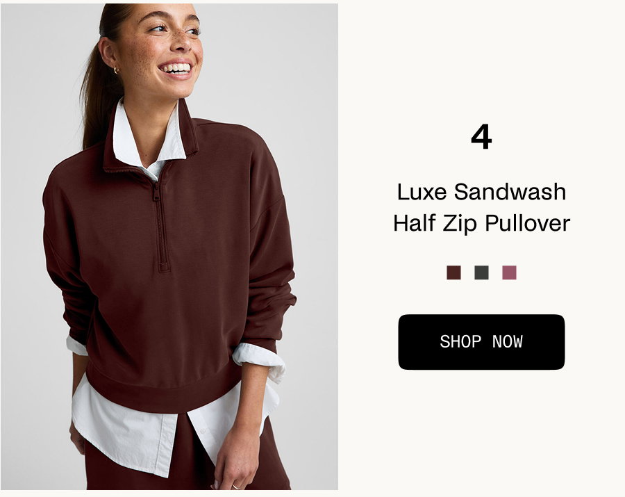 Luxe Sandwash Half Zip Pullover