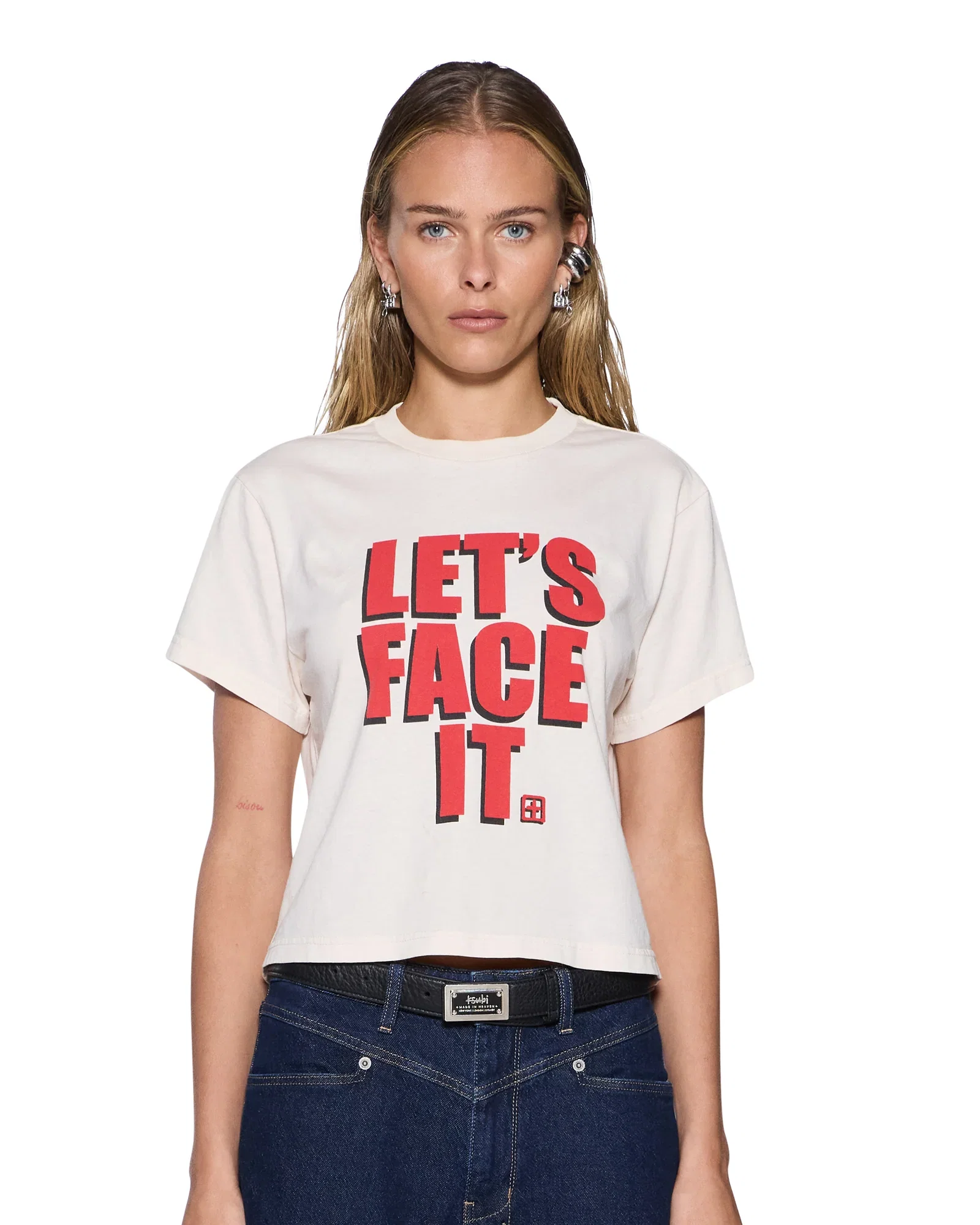 Image of LETS FACE IT SHRUNKEN SS TEE BONE