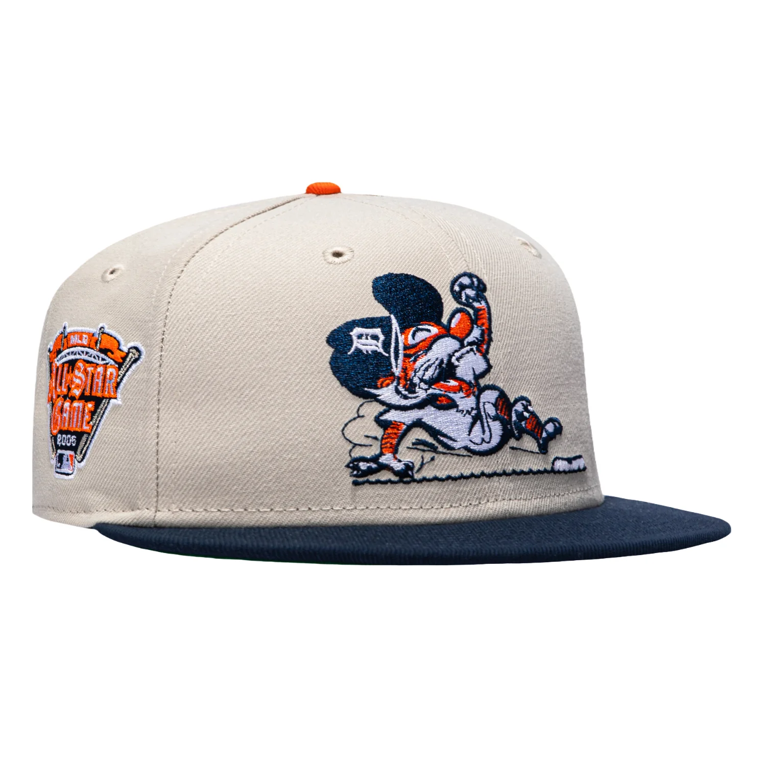 Image of New Era 59Fifty Detroit Tigers 2005 All Star Game Patch Slide Hat - Stone, Navy